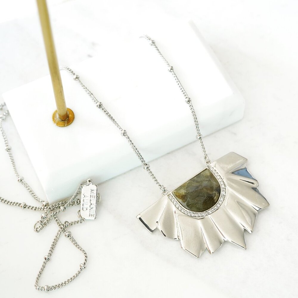 Anthropologie Melanie Auld Labradorite Pendant Necklace